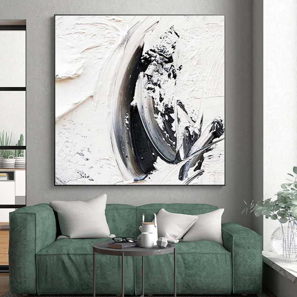 Monumental Abstract Painting for Kitchen Breakfast Nook Feature Wall