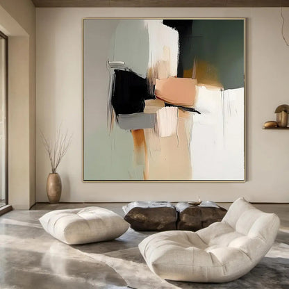 Oversized Hand-Painted Contemporary Abstract Canvas for Children's Museum Interactive Exhibits