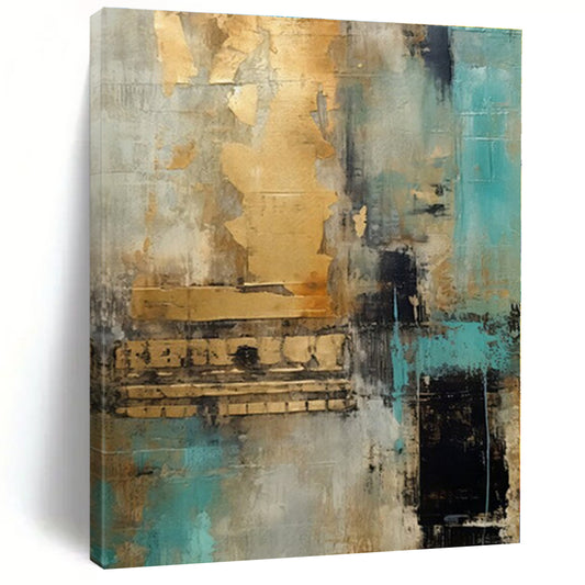 Oversized Hand-Painted Modern Abstract Mural for Office Server Rooms
