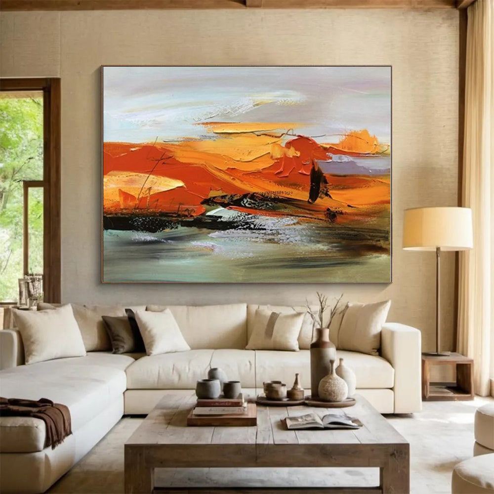 Massive Custom Hand-Painted Abstract Art for Walk-in Closet Mirror Wall LargeART0615