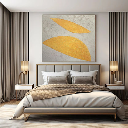 Oversized Hand-Painted Contemporary Abstract Mural for Upscale Hotel Suites