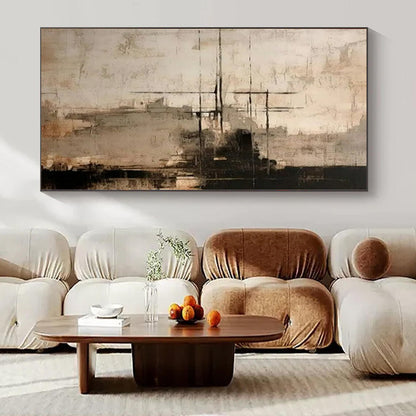 Hand-Painted Large Modern Abstract Wall Art for Bedroom Behind Headboards