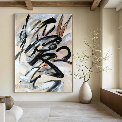 Oversized Custom Hand-Painted Abstract Canvas for Office Legal Departments