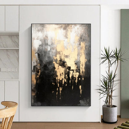 Grand Hand-Painted Abstract Painting for Hallway Picture Ledge Walls