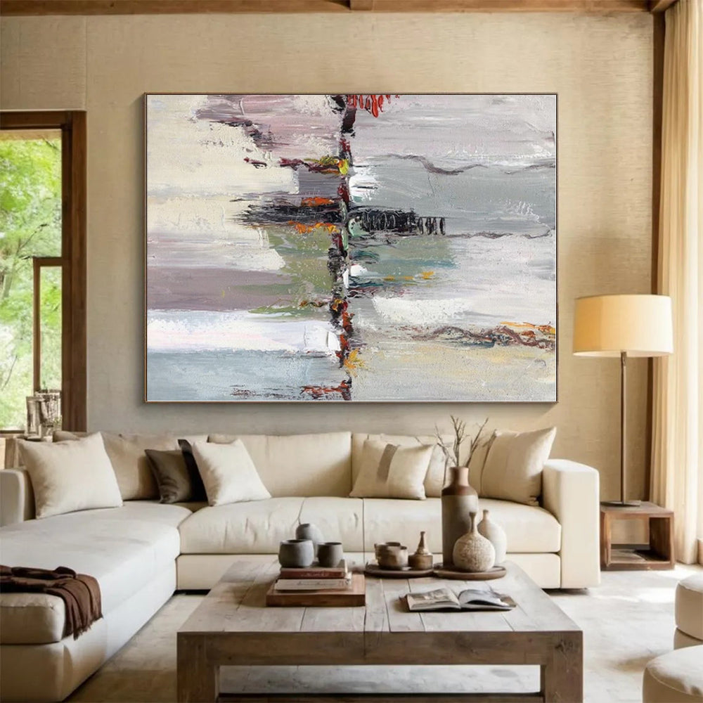 Mammoth Custom-Made Abstract Canvas for Nursery Crib Canopy Wall