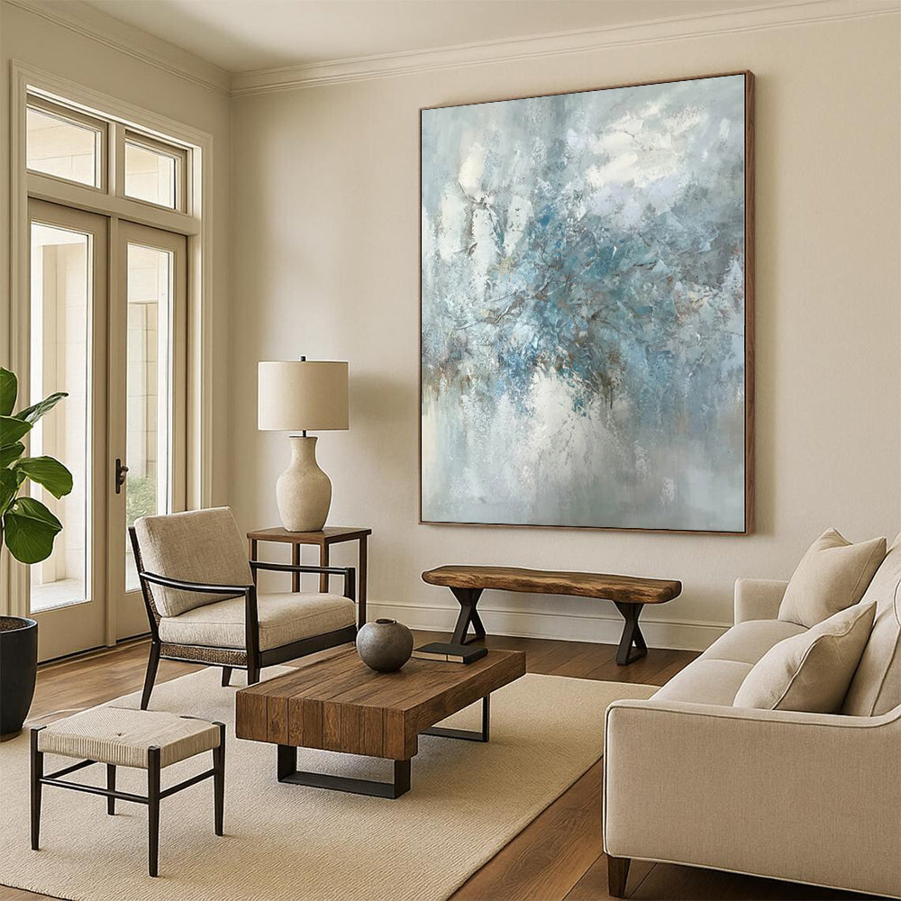 Giant Made-to-Order Abstract Painting for Mudroom Pet Wash Station Feature Walls