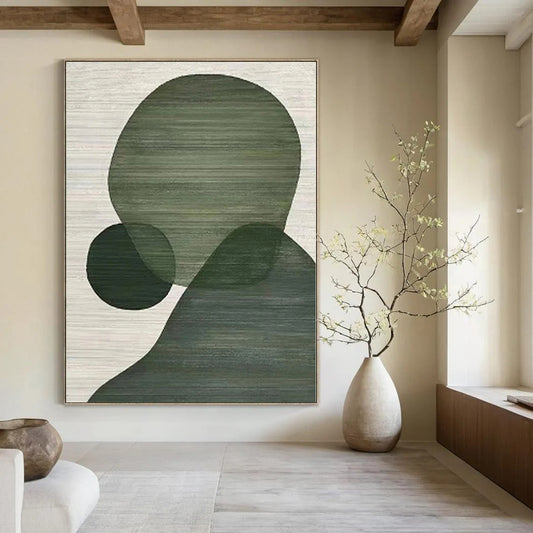 Large Abstract Canvas for Utility Room Interiors - Custom Mixed Media on Linen
