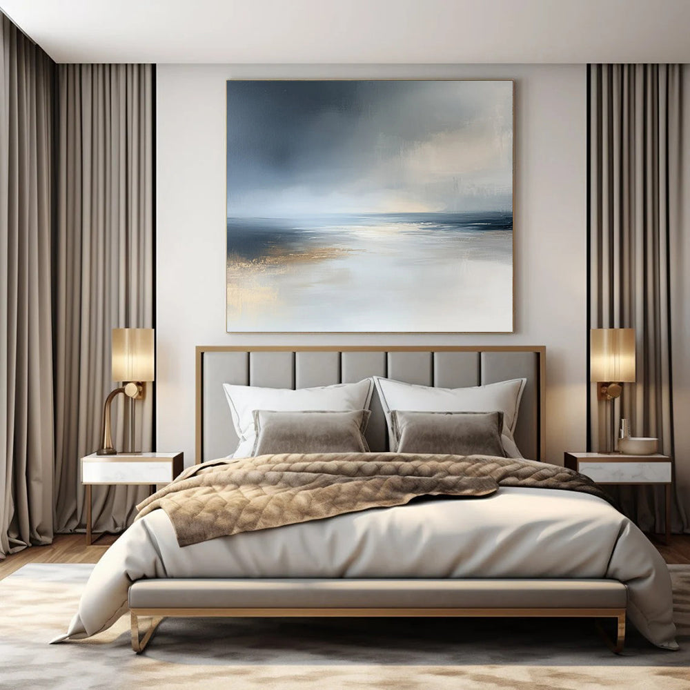 Oversized Hand-Painted Contemporary Abstract Canvas for Event Conference Center Keynote Halls