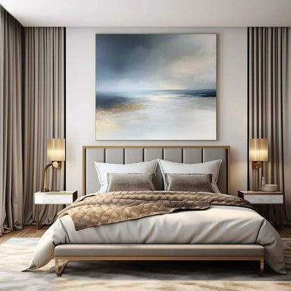 Oversized Hand-Painted Contemporary Abstract Canvas for Event Conference Center Keynote Halls