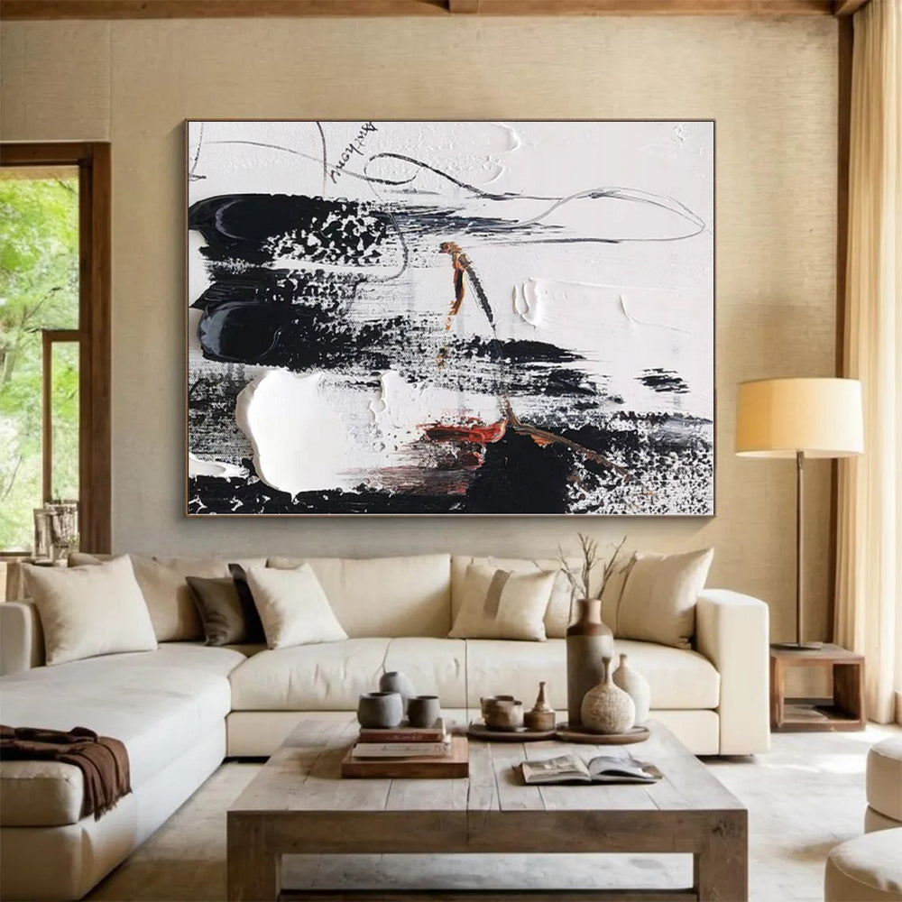 Large-Scale Oversized Hand-Painted Abstract Painting for Home Wine Cellar Tasting Wall