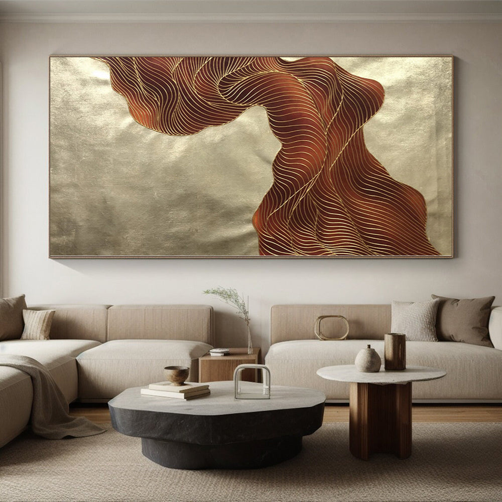Immense Hand-Painted Abstract Art for Home Gym Mirror Wall Opposites