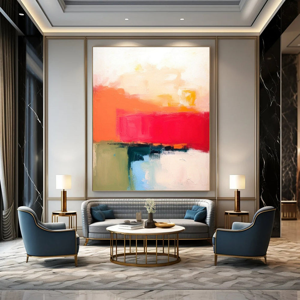 Extra-Vast Hand-Painted Modern Abstract Artwork for Villa Outdoor Living Areas