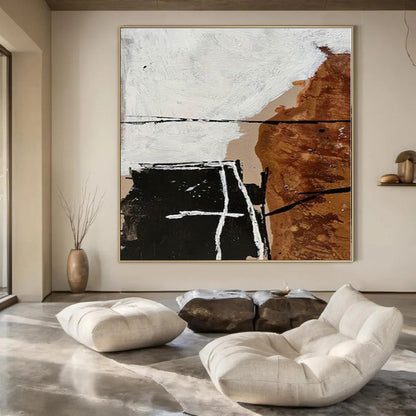 Gigantic Hand-Painted Modern Abstract Art for Living Room Fireplace Mantels