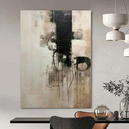 Oversized Hand-Painted Contemporary Abstract Mural for Bedroom Alcoves
