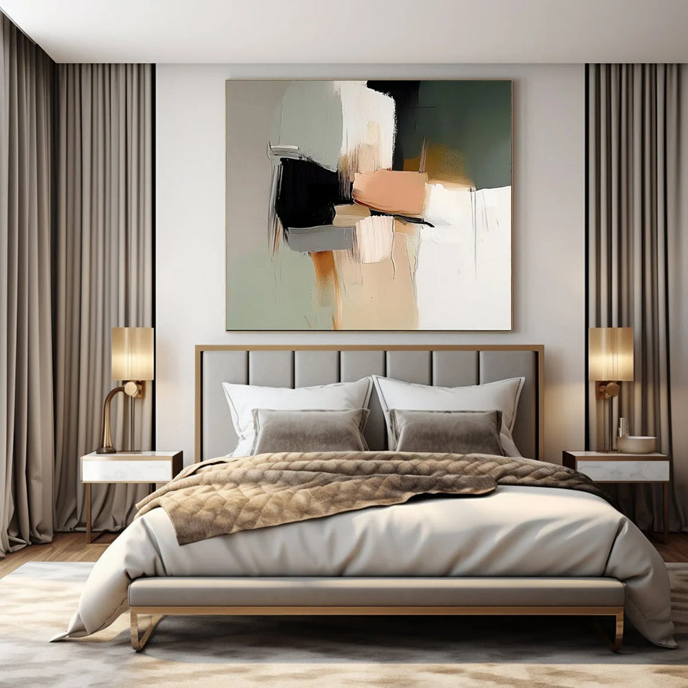 Oversized Hand-Painted Contemporary Abstract Canvas for Children's Museum Interactive Exhibits