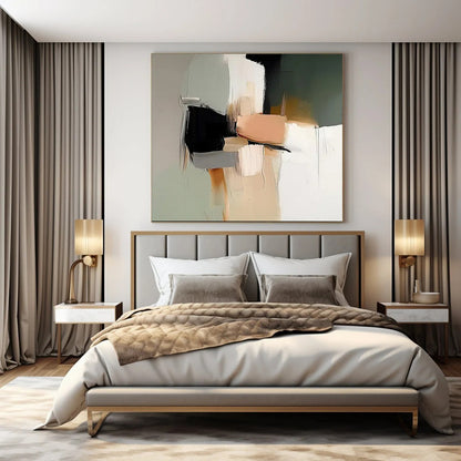 Oversized Hand-Painted Contemporary Abstract Canvas for Children's Museum Interactive Exhibits