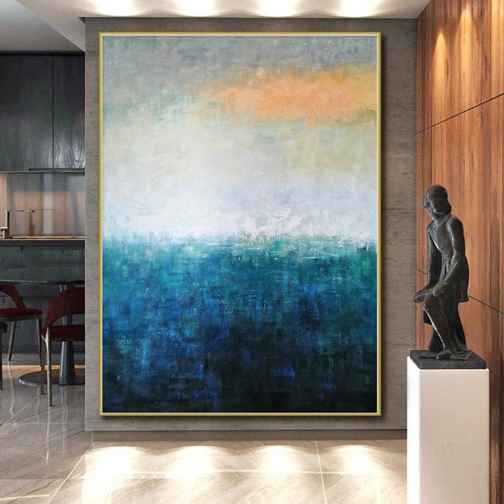 Large-Scale Custom Abstract Wall Art for Laundry Room Feature Wall