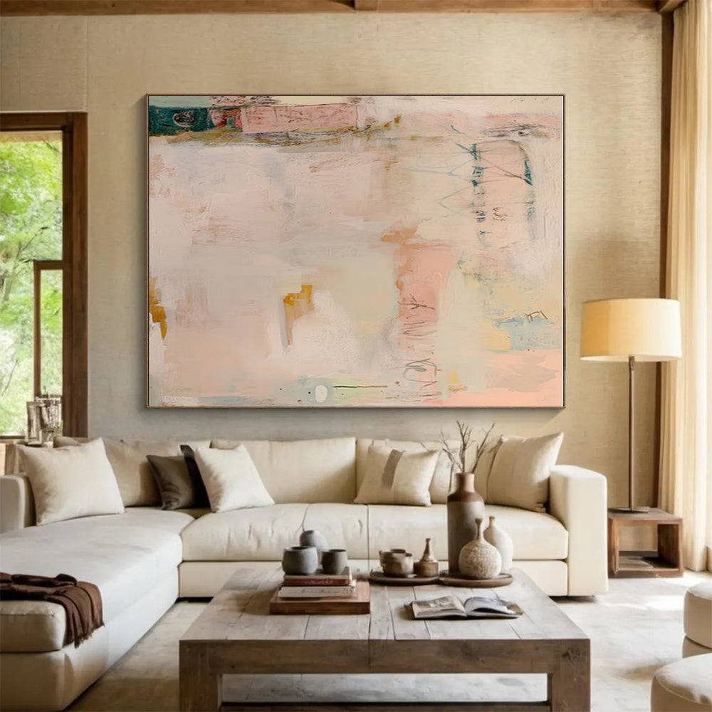 Giant Hand-Painted Abstract Canvas for Home Theater Screen Surround LargeART0684