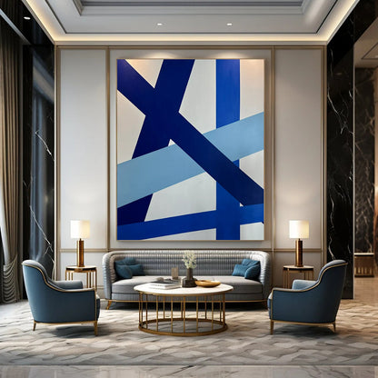 Super-Sized Hand-Painted Modern Abstract Wall Decor for Chic Home Libraries
