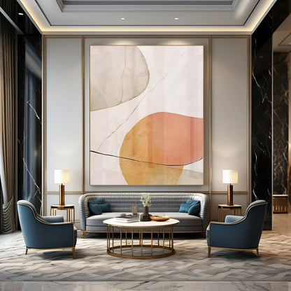 Extra-Huge Hand-Painted Modern Abstract Canvas for Family Home Outdoor Living Rooms