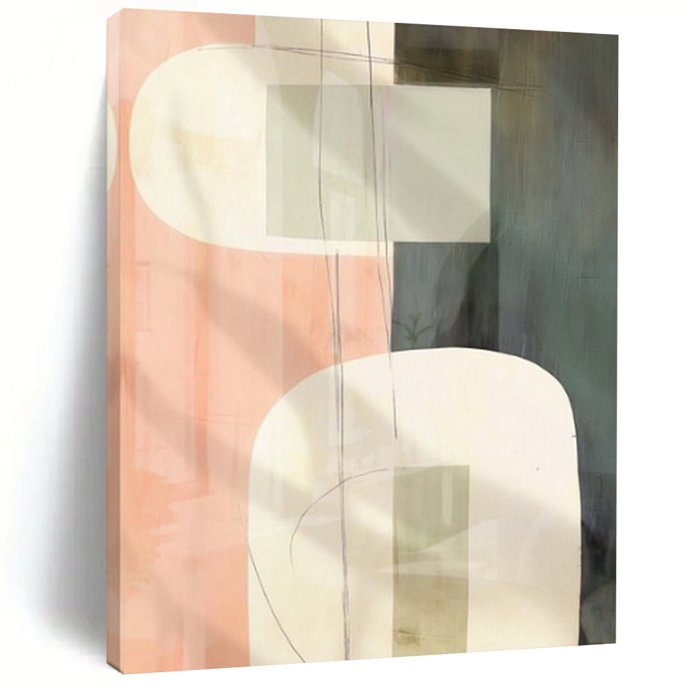 Giant Hand-Painted Contemporary Abstract Art for Family Home Study Nooks