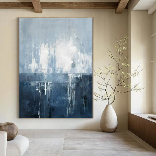 Gigantic Hand-Painted Modern Abstract Fireplace Mantel Centerpiece
