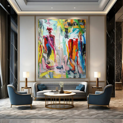 Hand-Painted Personalized Abstract Artwork for Office Customer Service Areas