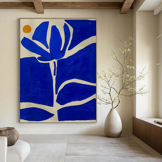 Giant Hand-Painted Contemporary Abstract Painting for Technology Startup Office Breakout Areas