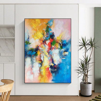 Immense Abstract Canvas for Rooftop Hot Tub Areas - Hand-Painted Resin on Canvas