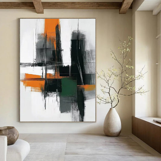 Tropical Oasis Hand-Painted Abstract Canvas for Beachy Bedrooms