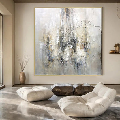 Hand-Painted Extra-Large Contemporary Abstract Painting for Luxury Hotel Ballrooms