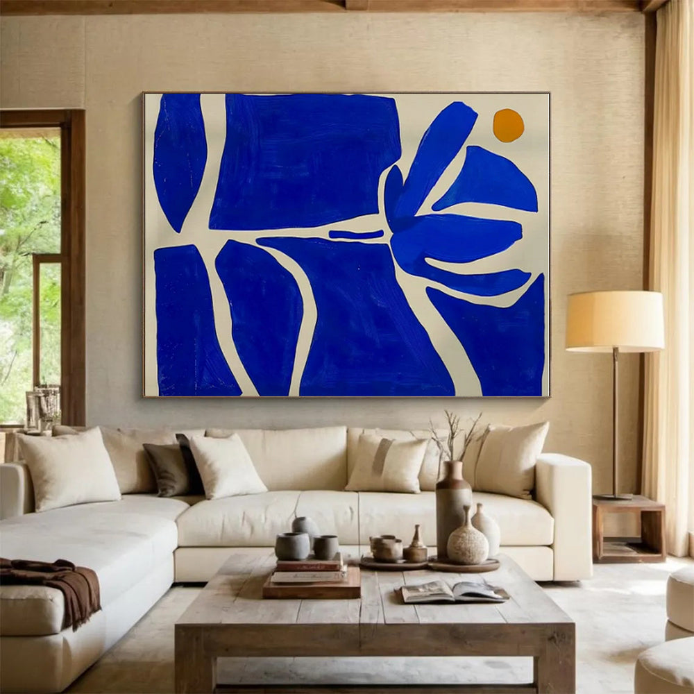 xtra-Large Contemporary Abstract Painting Ideal for Hotel Lobbies