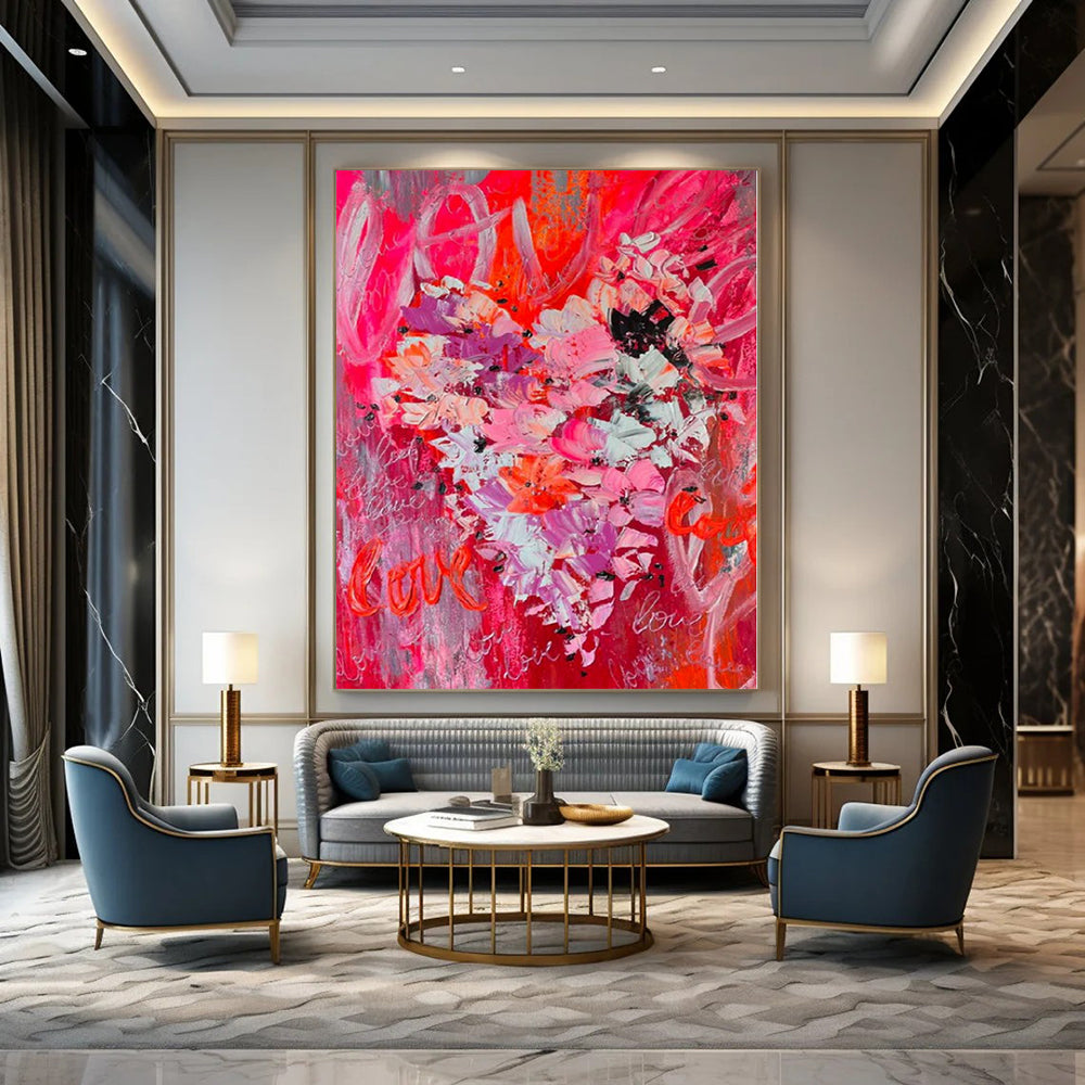 Art Deco Revival Hand-Painted Abstract Wall Art for Dining Rooms