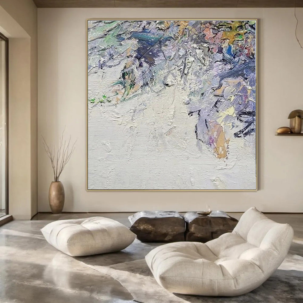 Hand-Painted Personalized Abstract Mural for Dining Room and Hotel Banquet Halls
