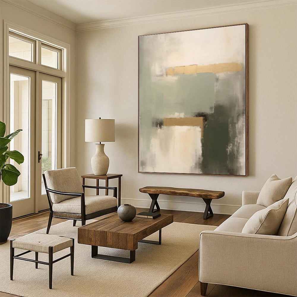 Monumental Custom Hand-Painted Abstract Art for Guest Room Hospitality Wall