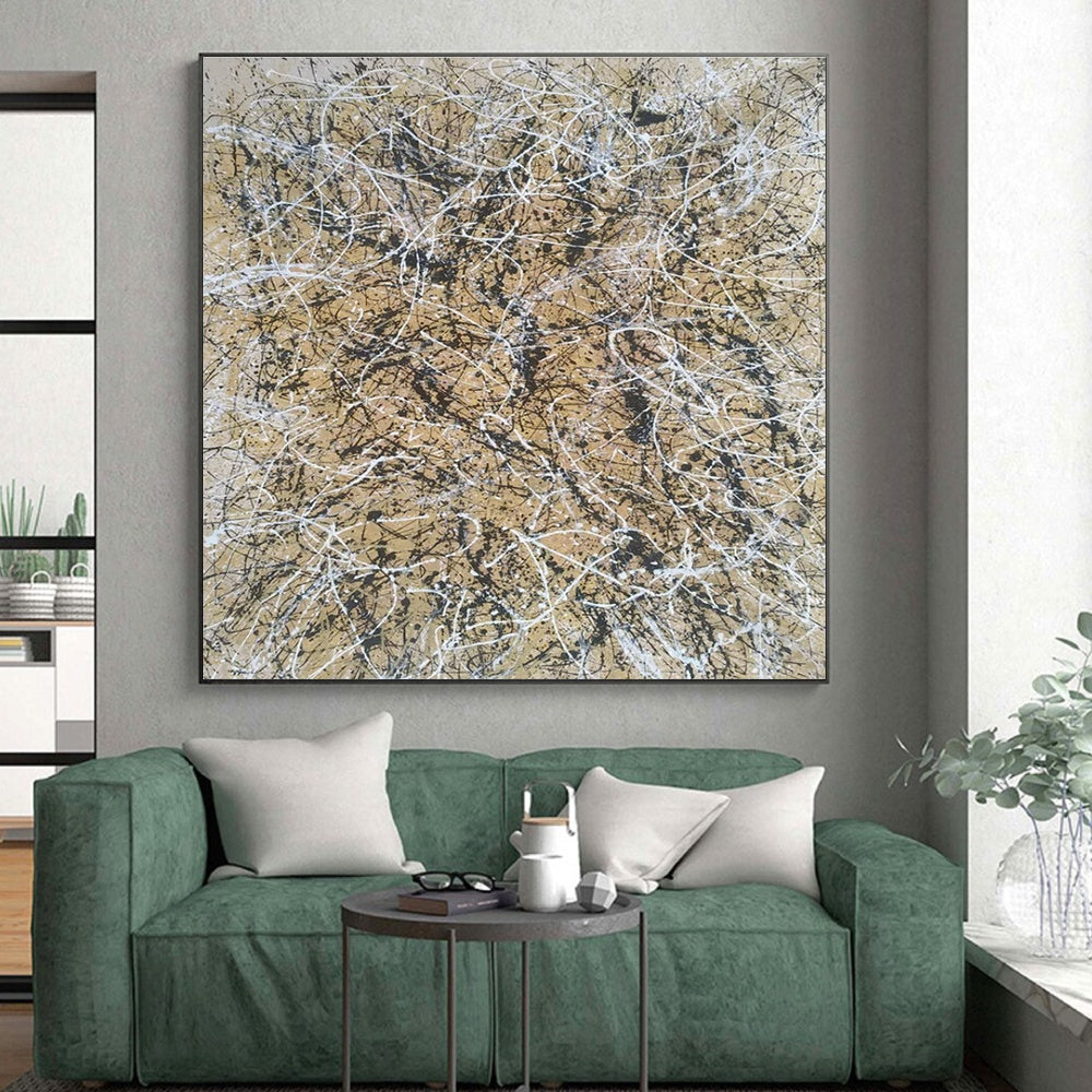 Huge Contemporary Abstract Canvas for High-End Residential Foyer Entrances