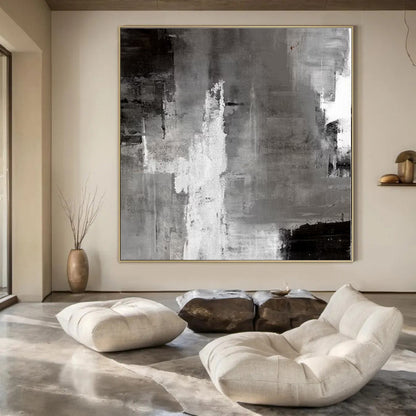 Huge Hand-Painted Contemporary Abstract Painting for Living Room Above Sofa Headers