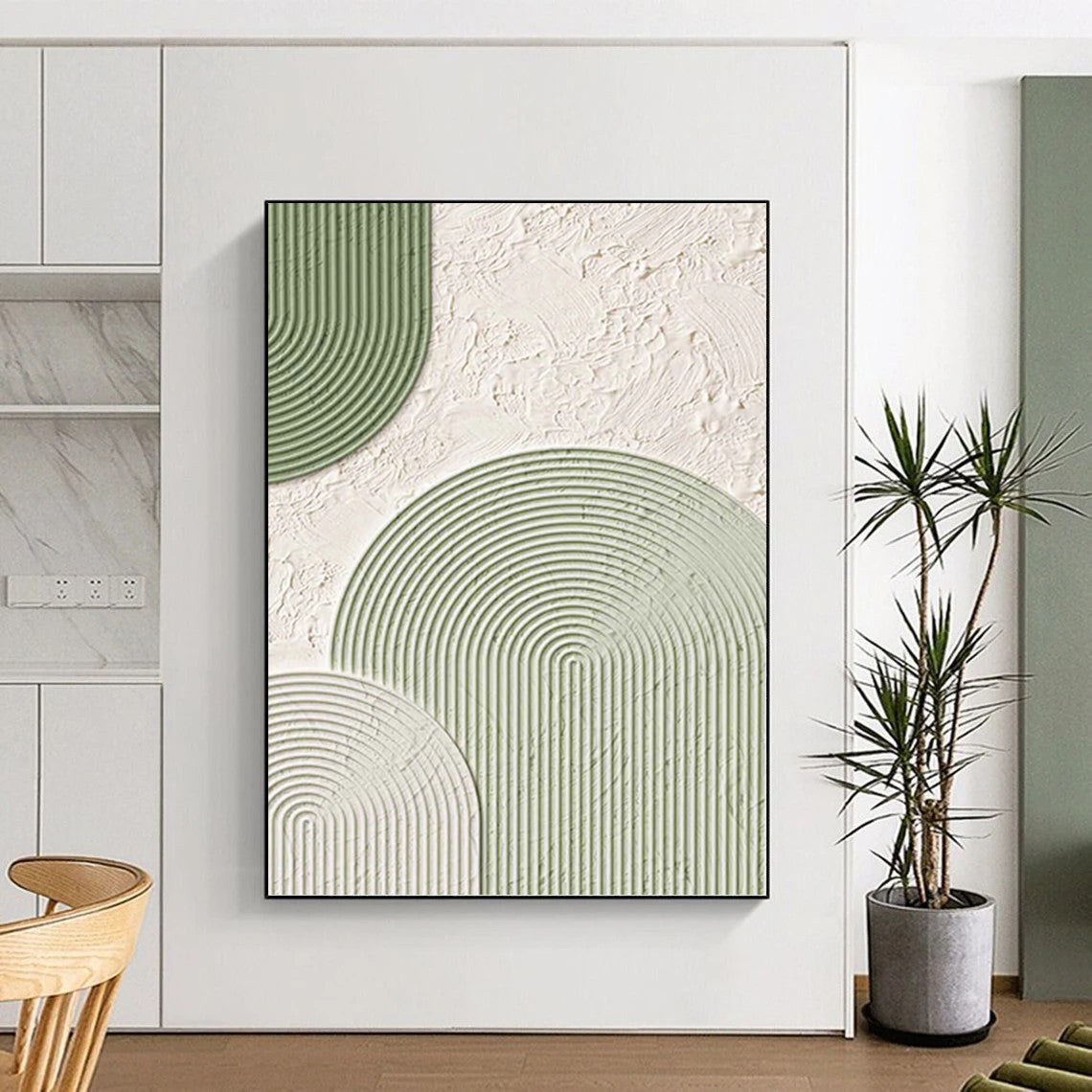 Vast - Format Hand - Painted Custom Abstract Canvas (with Dynamic Textures), for Bedroom and Office DKH1488