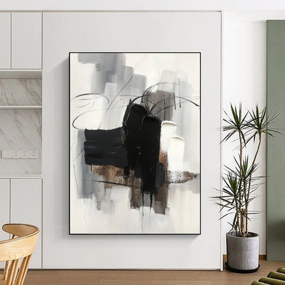Elegant Hand - Painted Textured Abstract Painting for Dining Room & Bar DKH1275