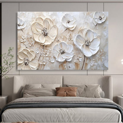 Dramatic Large Abstract Painting with Bold Textured Forms for Entryway & Living Room DKH906