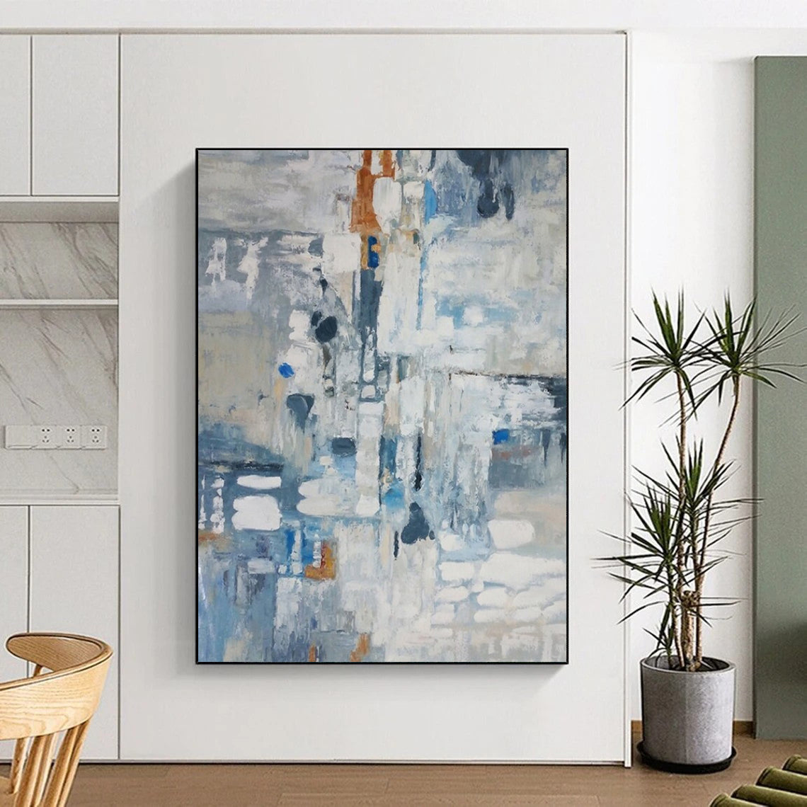 Super - Sized - Format Hand - Painted Textured Custom Abstract Painting for Bedroom and Hallway DTP028