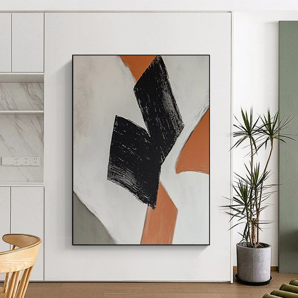 Craggy Horizon: Hand - Painted Custom Abstract Art for Living Room and Office DTP111