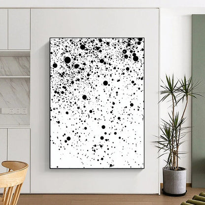Black Dots on White - “Cosmic Particle Shower” Painting On Canvas HB184