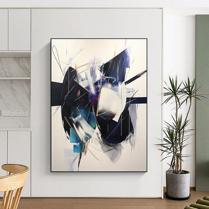 Colorful Abstract Shapes "Vibrant Fusion" Painting On Canvas HB291