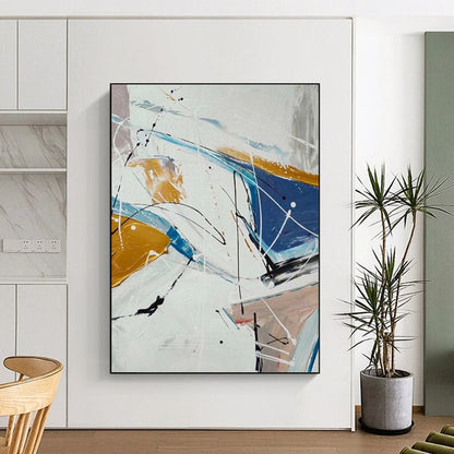 Immense - Sized Hand - Painted Textured Custom Abstract Art for Bedroom and Entryway DTP049