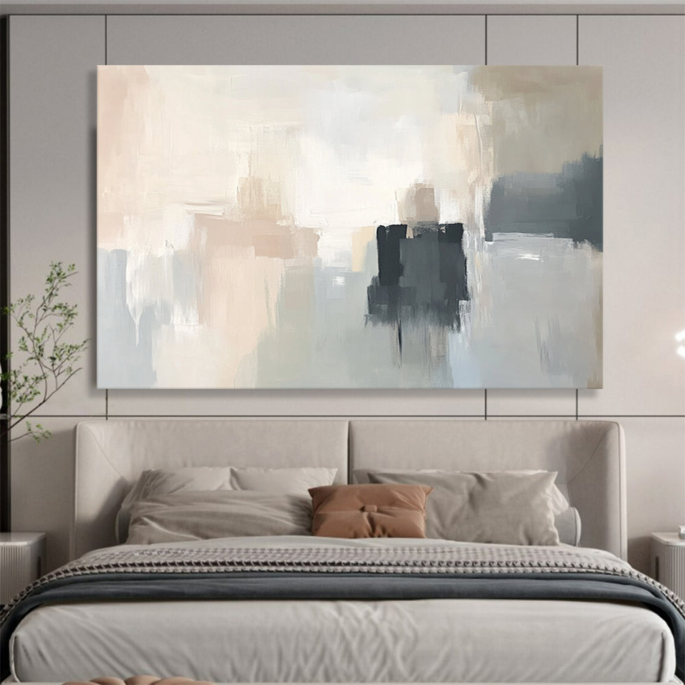 “Neutral Abstract Layers” - Beige, Gray, White, Black - Subtle Abstract Layers - Acrylic Painting HB1319