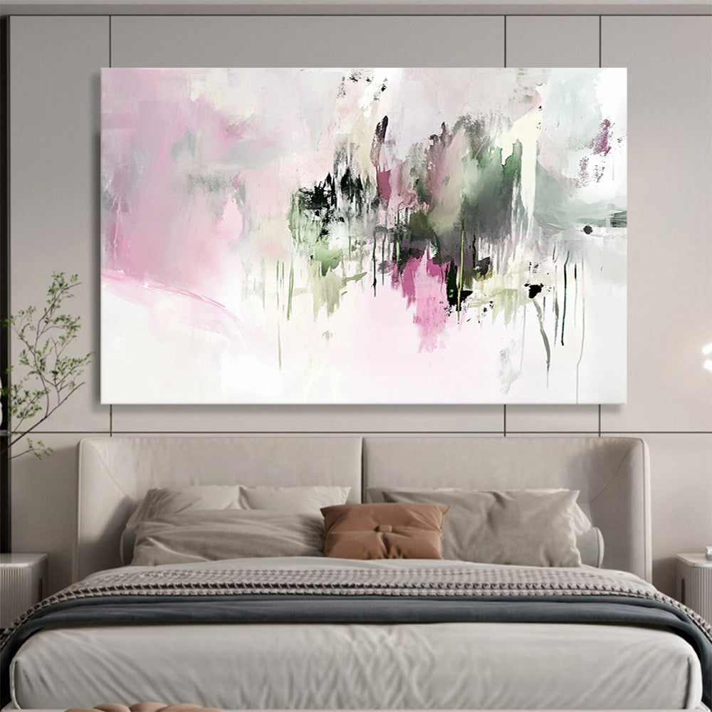 “Soft Colorful Abstract Drips” - Soft Palette, Abstract Drip Shapes Painting On Canvas HB0865
