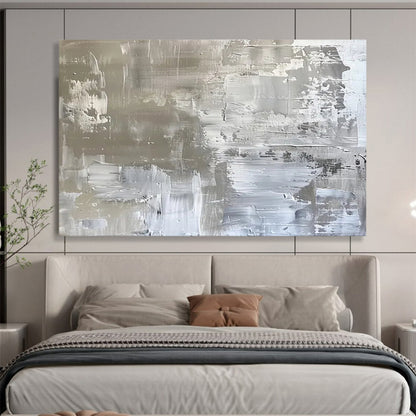 Silver Textured Abstract - Elegant Dining Room Accent DLZ104