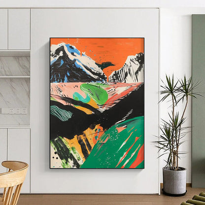 Celestial Confluence: Large - Format Hand - Painted Custom Abstract Gemstone for Dining Room and Office DTP092