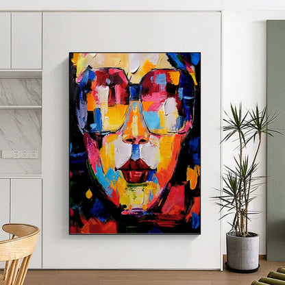 Vertical Hand - Painted Custom Abstract Artwork for Living Room and Office DKH1652